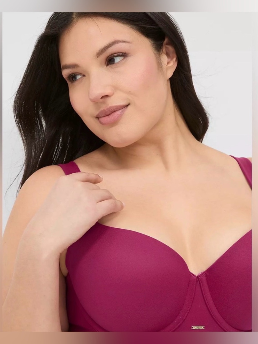 Cacique Modern Luxe Lightly Lined Medium Coverage Balconette Bra Raspberry 34H